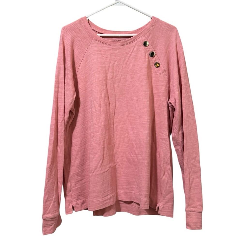 Loft Outlet Women Size Large Blouse Shirt Long Sleeve Cotton Buttons Lightweight